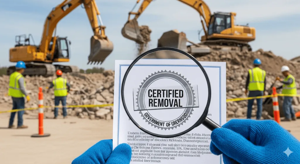 Certificados falsos, retiro escombros